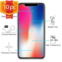 10pc Transparent Tempered Glass Screen Protector for iPhone 11 (6.1in) / iPhone XR (Clear) 10pc Transparent Tempered Glass Screen Protector for iPhone 11 (6.1in) / iPhone XR (Clear)